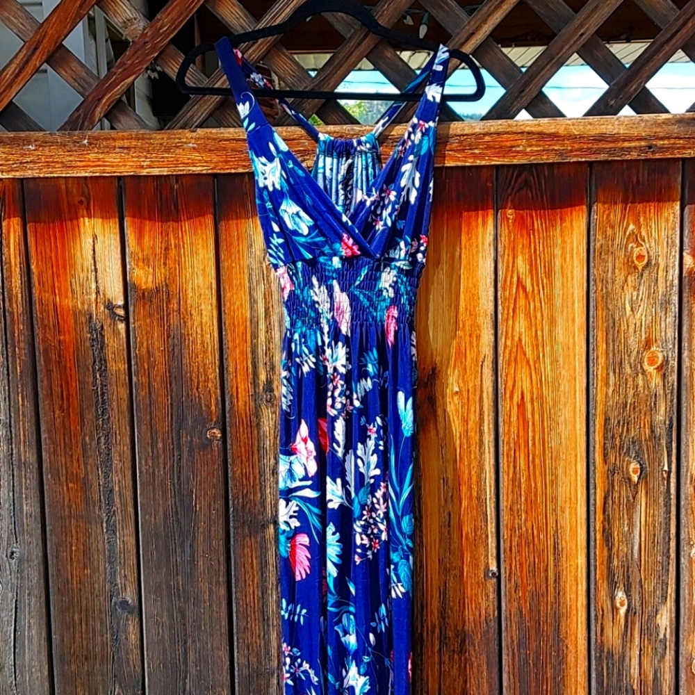 Navy Floral Maxi dress